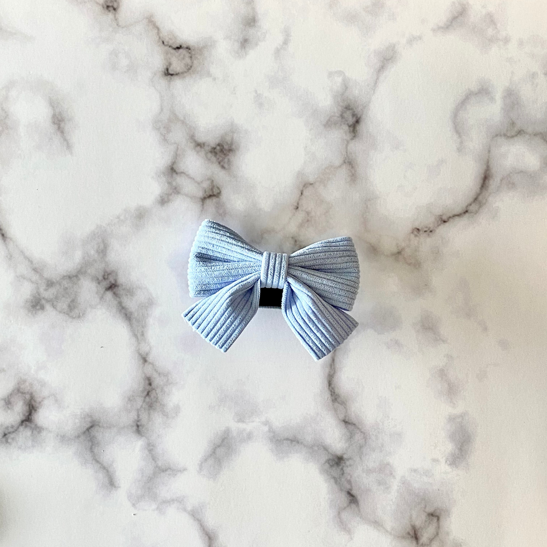 minimalist corduroy puppy bowtie with velcro enclosure