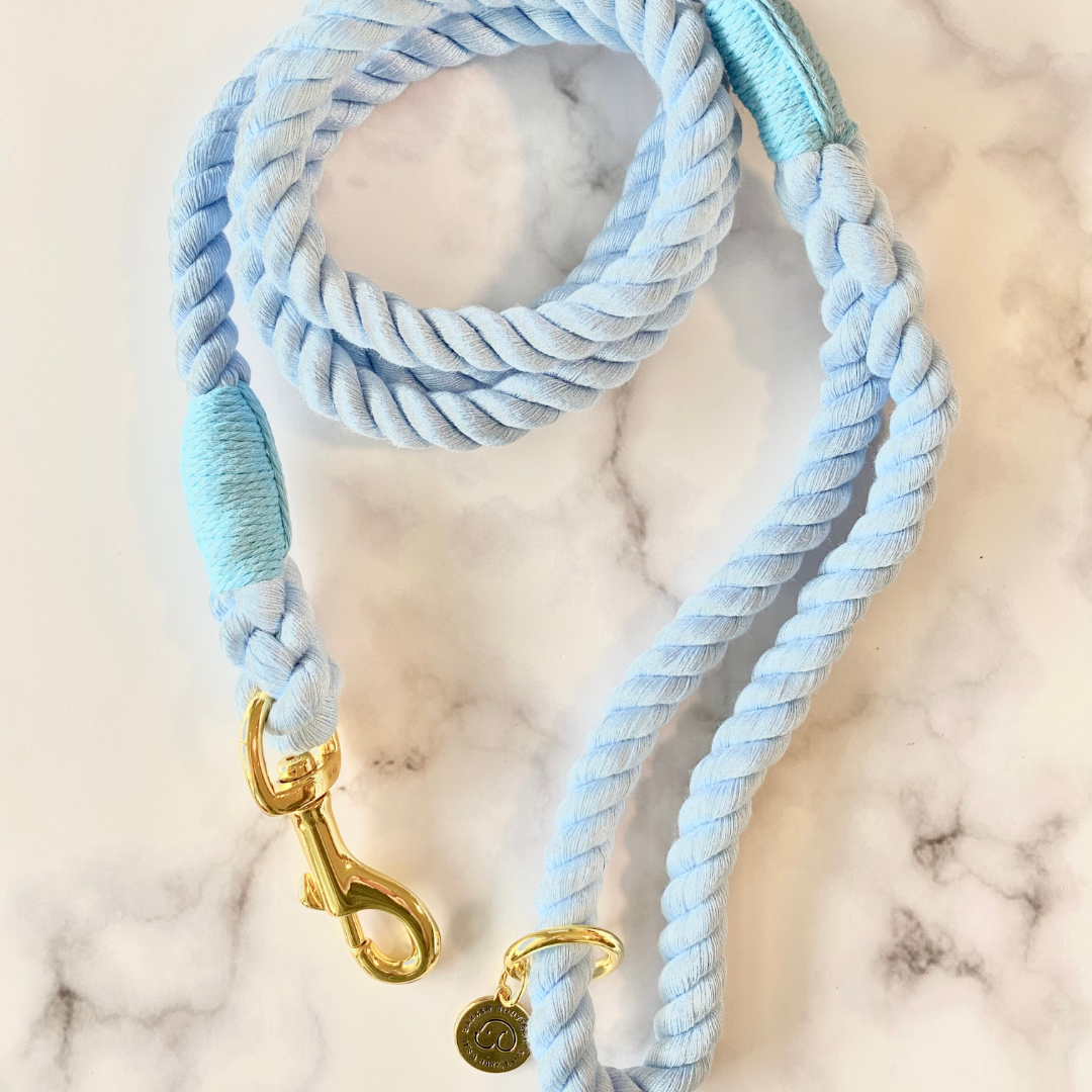 silky soft cotton dog walking rope leash cute pastel bright doggy walking lead